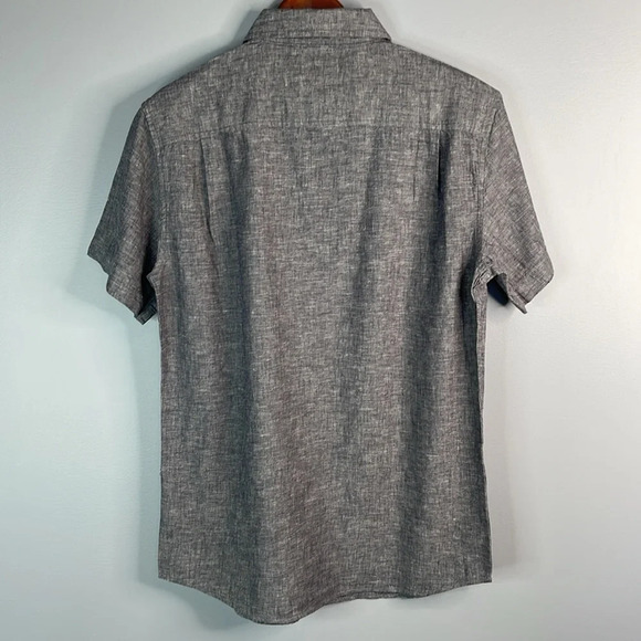 WEATHERPROOF NWT Mens Linen Grey Mix Short Sleeve Button Down Shirt Preppy S - Picture 10 of 14